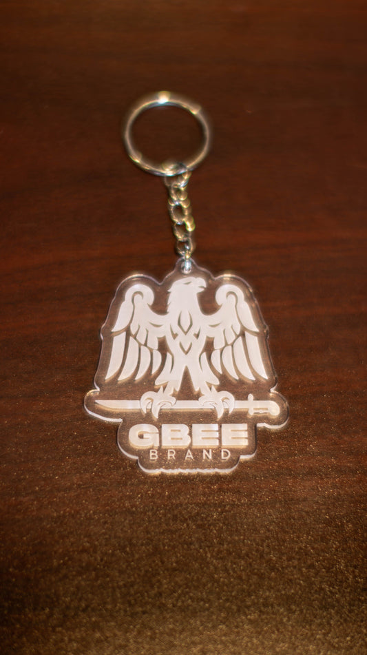 GBEE BRAND LOGO KEYCHAIN - ACRYLIC KEYCHAIN CLEAR