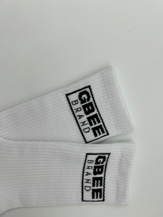 GBEE BRAND CREW SOCKS - WHITE